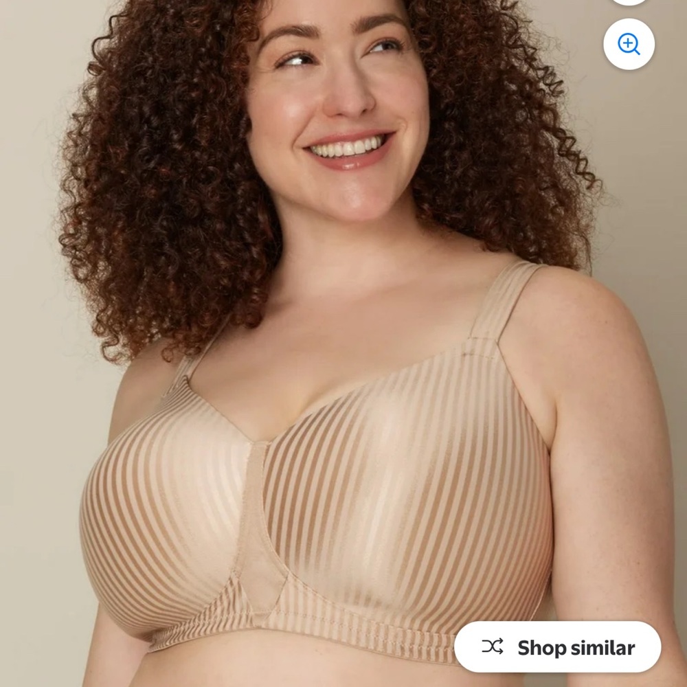 NWT Playtex Secrets WIREFREE Smoothing Bra 44C 4707 - Beige Smoothing Comfort